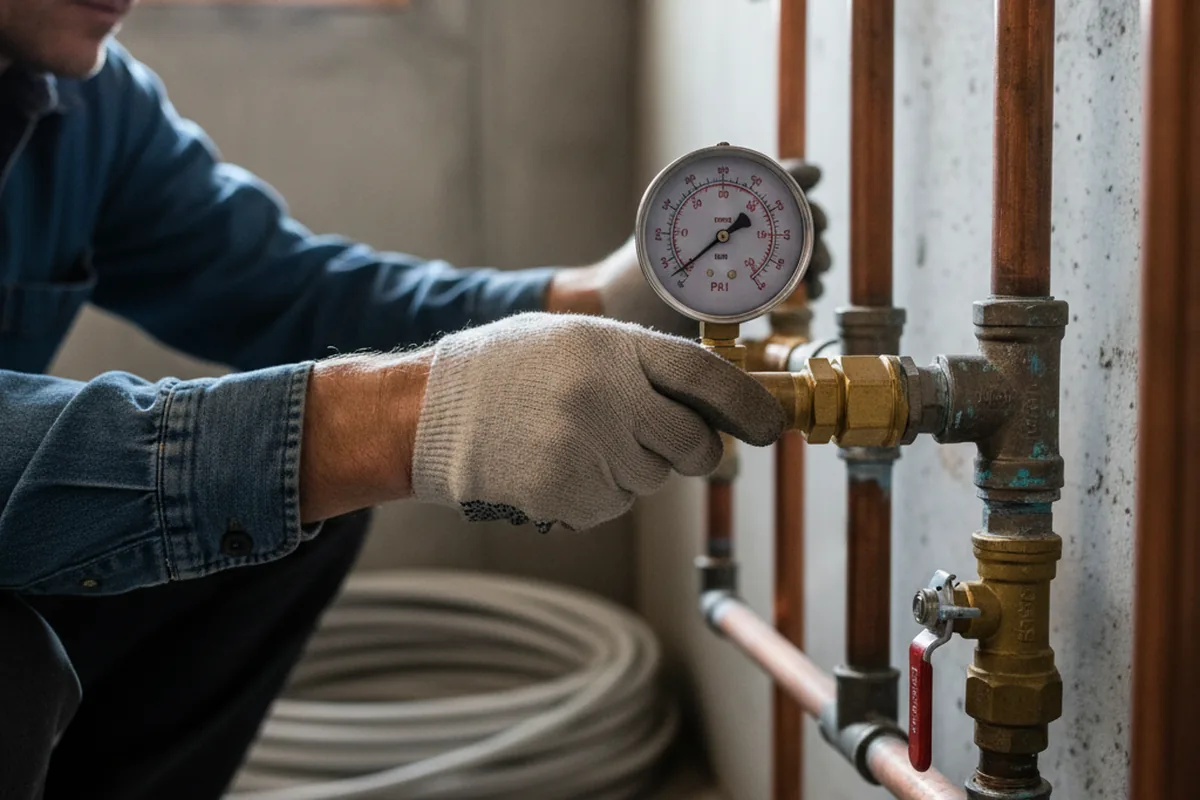 Pressure testing a repaired line during Water Line Repair in West Hyannisport